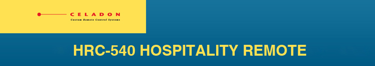 Hospitality Remote Control Banner - Custom Programmable Hotel and Hospitality Remote